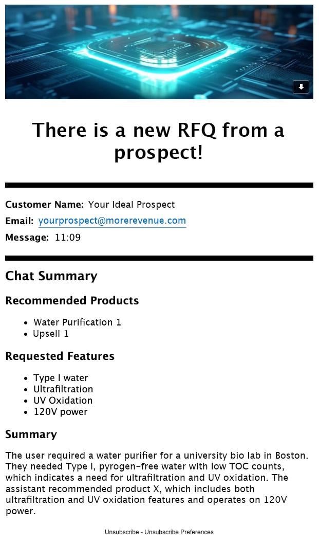 RFQ form